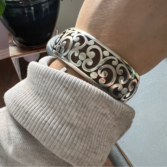Brighton Jewelry - Brighton Silver Tone Wide Bangle Bracelet